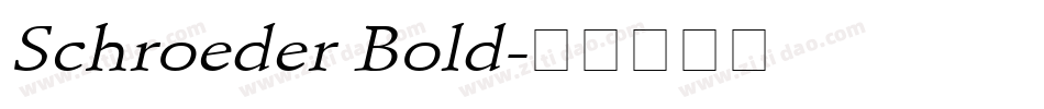 Schroeder Bold字体转换